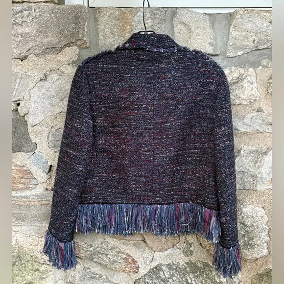 Zara Tweed Fringe Hem Blazer - Picture 12 of 17